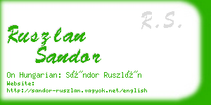 ruszlan sandor business card